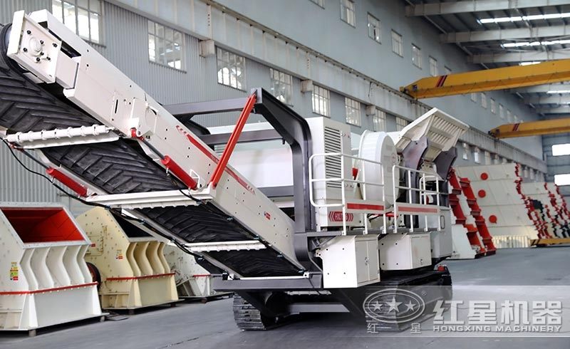 小型車(chē)載式鵝卵石破碎機(jī)，履帶液壓驅(qū)動(dòng)