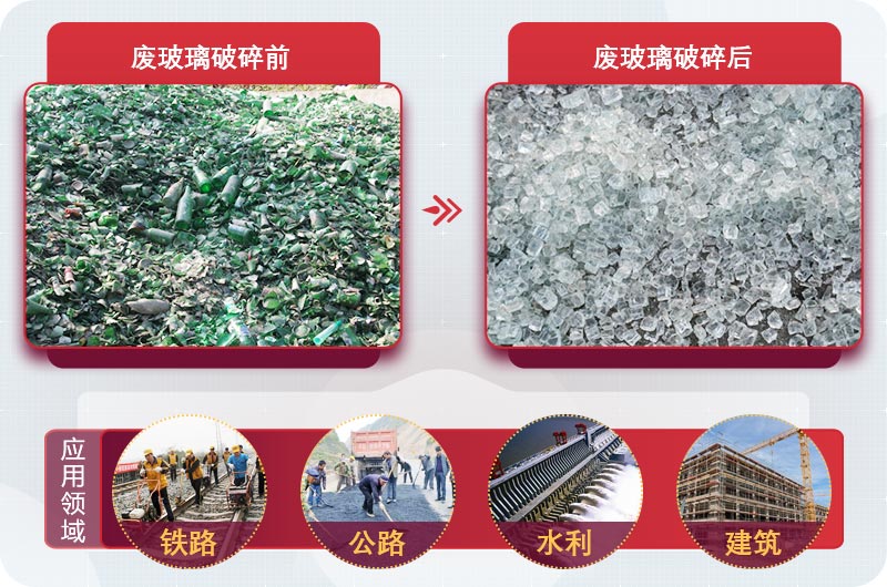 廢玻璃粉碎后用途廣，供不應求